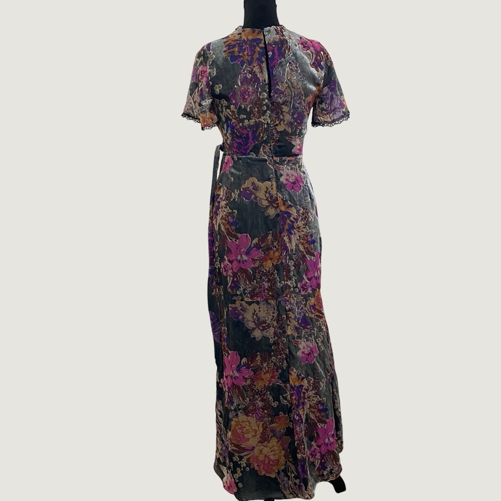 BHLDN Harlyn Guest of Honor Velvet Faux Wrap Dress, Size XSP - Picture 6 of 9